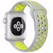 Curea iUni compatibila cu Apple Watch 1/2/3/4/5/6/7, 42mm, Silicon Sport, Argintiu/Galben